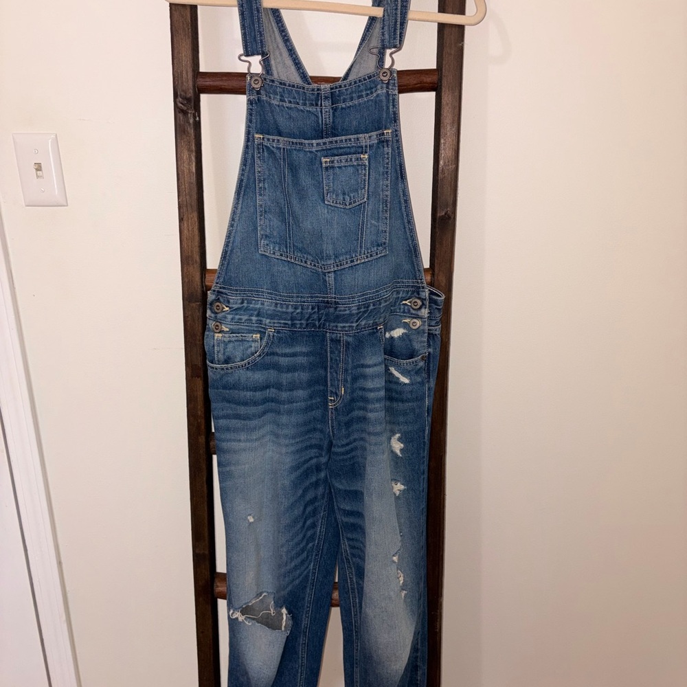 Hollister Light Blue Denim Overalls